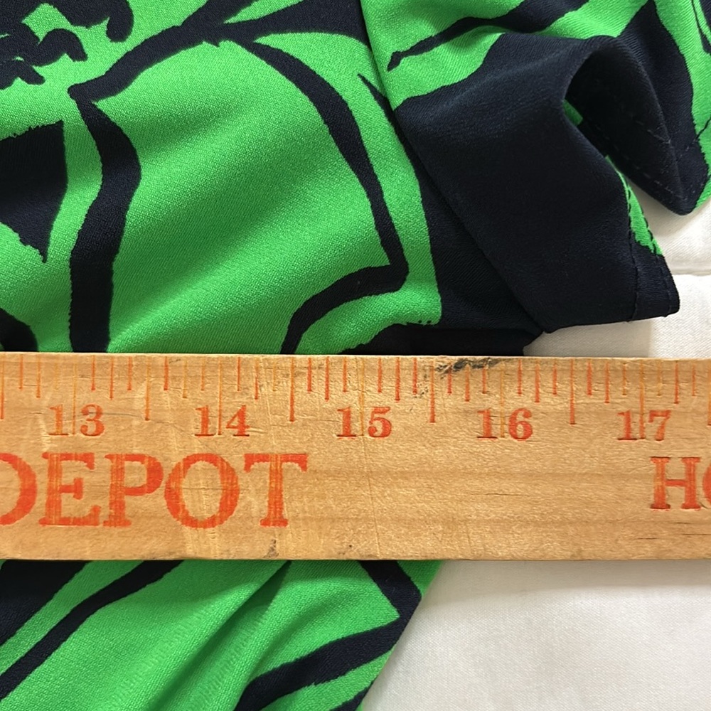 Joseph Ribkoff Floral Wrap Dress US 10 UK 12 Green Navy Midi Slit Vacation Soft - Picture 7 of 15